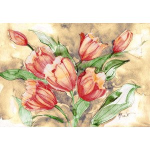19753C Fresh Tulips - Coral
