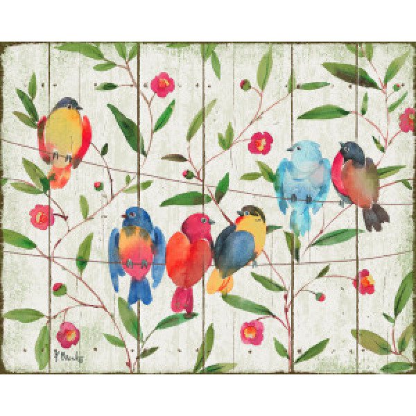 15032D Perched 6 Birds - Distressed