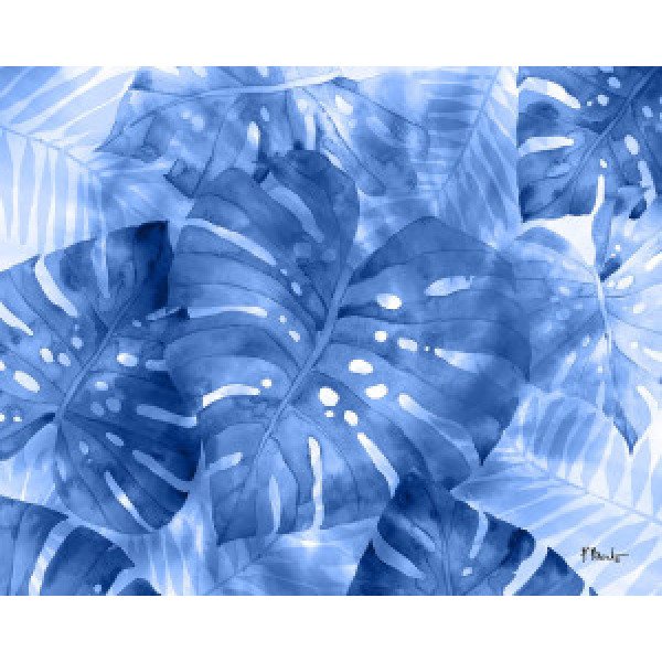 22524A Tie Dye Palm Frond - Indigo