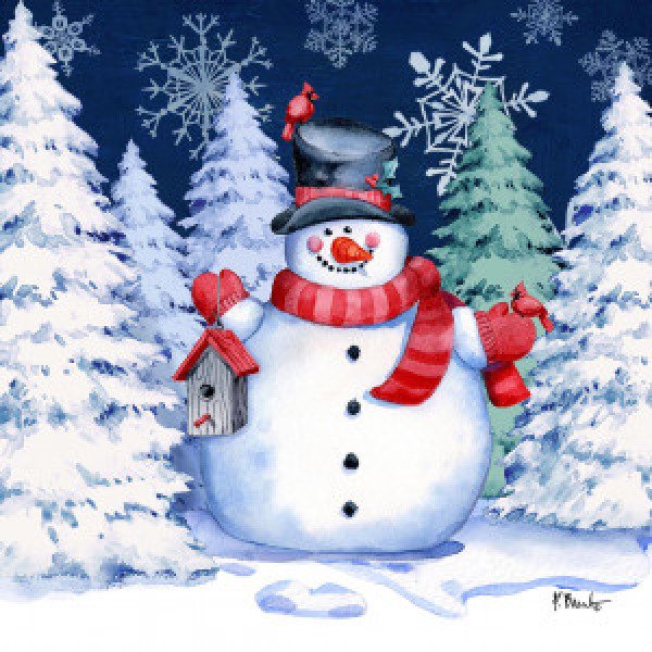 21668A Holiday Icy Snowman I - Navy