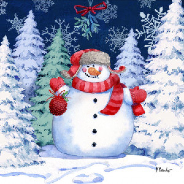 21670A Holiday Icy Snowman III - Navy