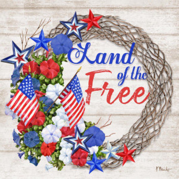 19521A Patriotic Wreath III - Natural