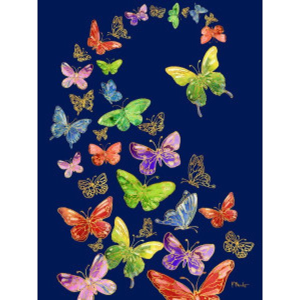 24537A Butterfly Oasis Vertical - Navy