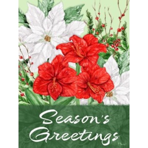 24629 Amaryllis and Poinsettias Vertical