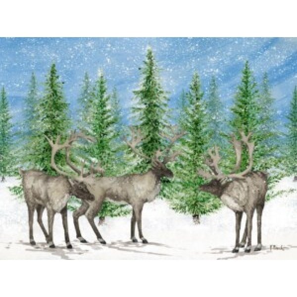 24636 Snowy Reindeer Forest Horizontal