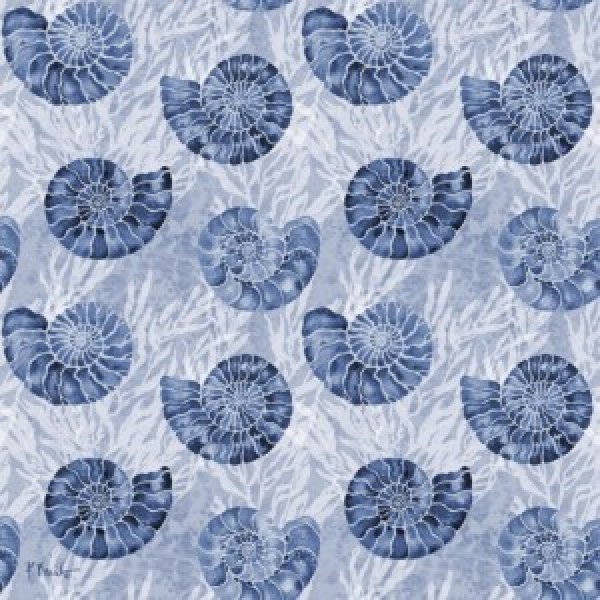 24740A Ammonite Shell Repeat - Indigo