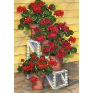 14092 Spindle Shelf Geraniums