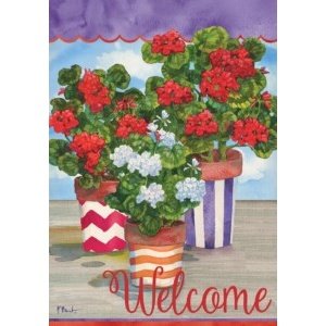 15609 Geraniums and Stripes Vertical