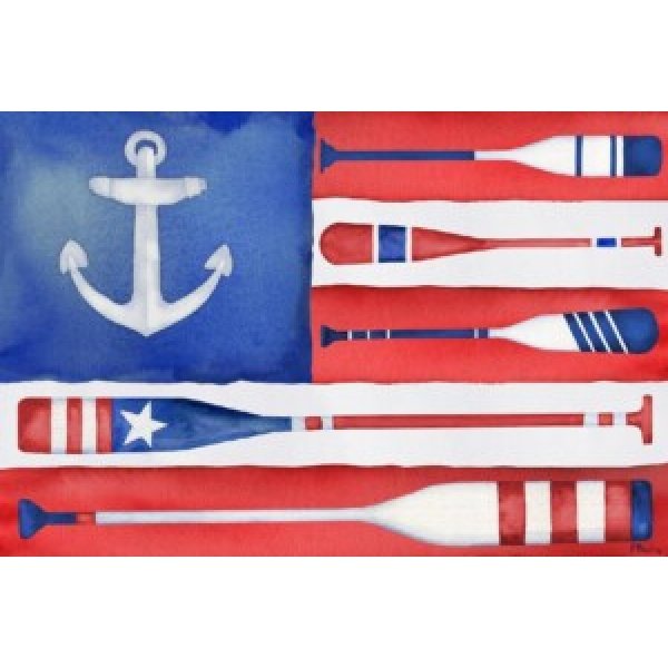 24616 Patriotic Oar Flag Horizontal