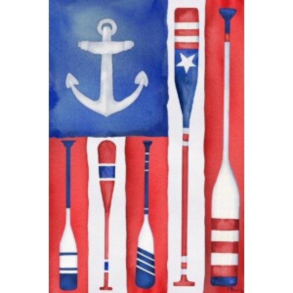 24617 Patriotic Oar Flag Vertical