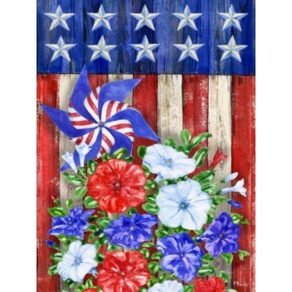 24623 All American Flag and Petunias Vertical
