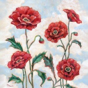 25521 Cloudscape Poppies Duo