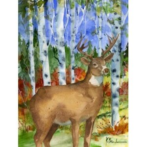 25542 Golden Deer Forest Vertical I