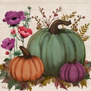 25554 Floral Pumpkins I