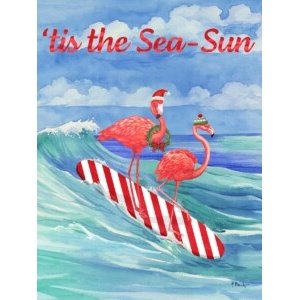 25616 Holiday Surfing Flamingos