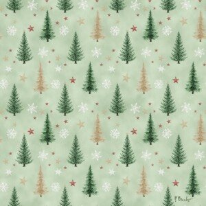 25623A Bradford Christmas Tree Repeat - Green