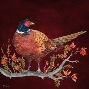 26633A Autumn Foliage Pheasant - Burgundy