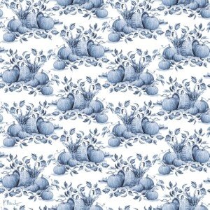 26642 Basket and Pumpkins Toile