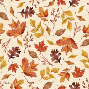 26651A Crunchy Leaves Repeat I - Cream