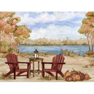 26654 Autumn Lakeview with Adirondack Chairs